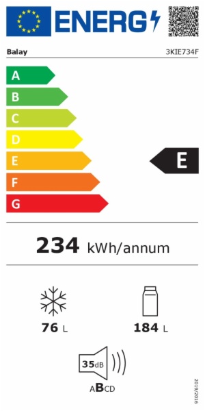 COMBI CONGELADOR NO FROST BALAY 3KIE734F